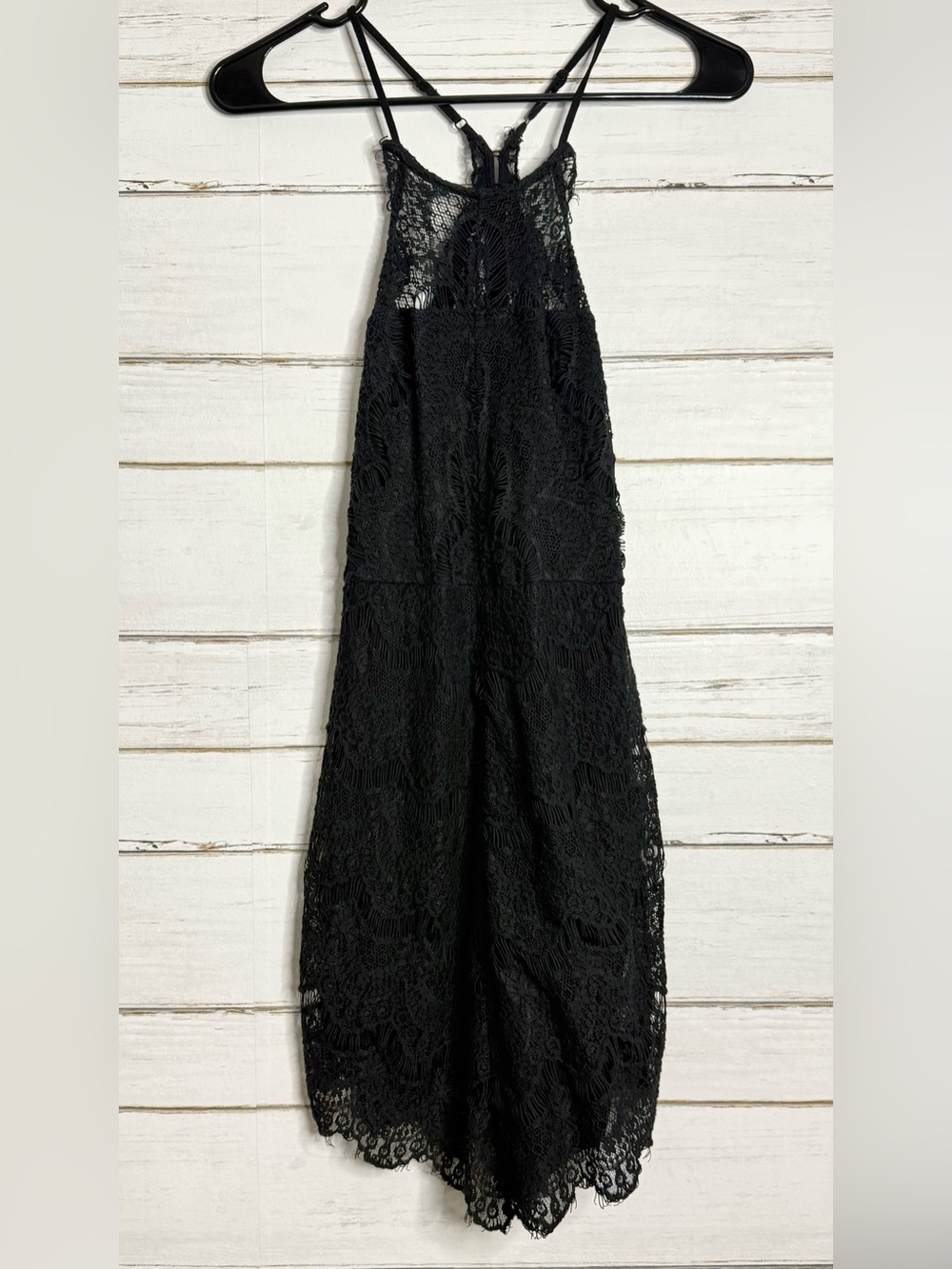 Free People Black Lace Boho Midi Dress